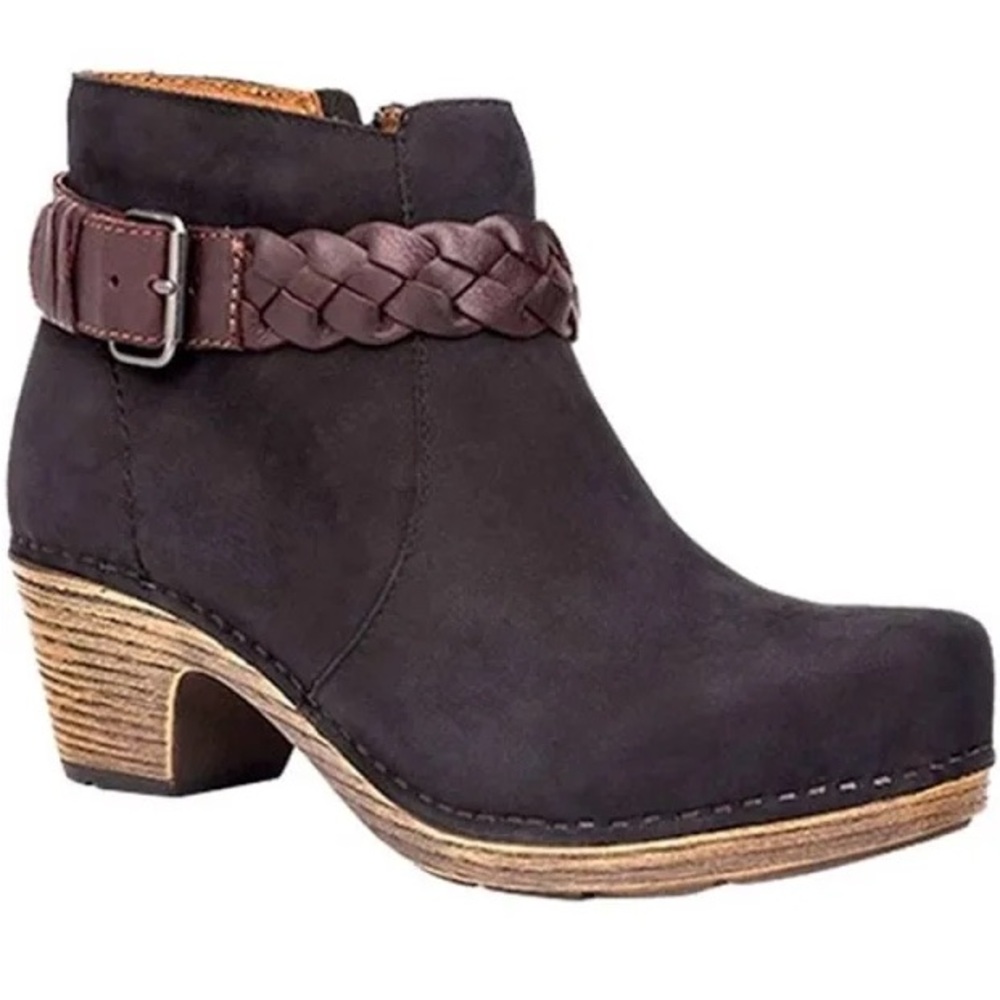 NEW Dansko Tivoli Michelle Black Leather Ankle Boots sz 37 (US 6.5)